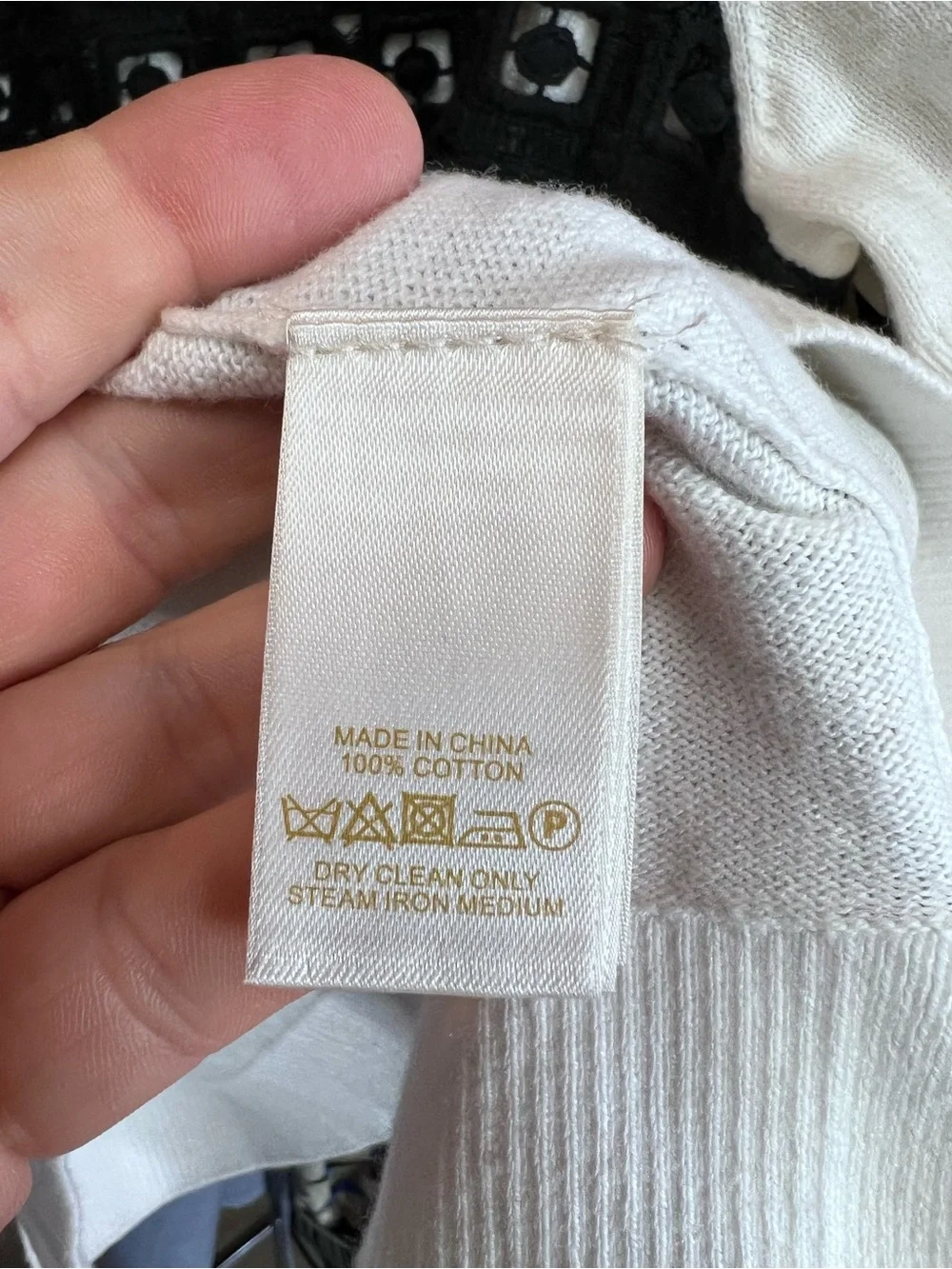 KATE SPADE Layered Black and White Fitted Crewneck Sweater, M (Runs Small)